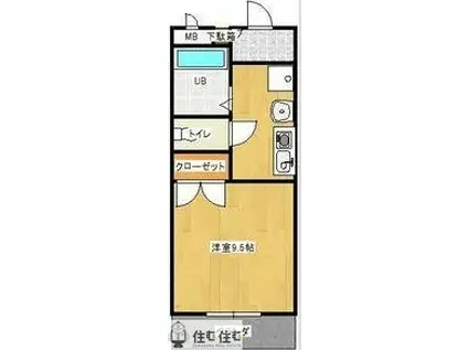 メゾン若王子(1K/2階)の間取り写真