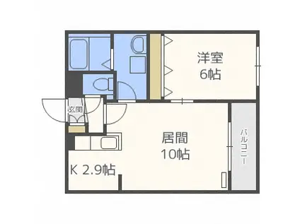 パーチェ参番館(1LDK/1階)の間取り写真