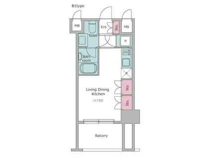 レジディア品川(ワンルーム/4階)の間取り写真