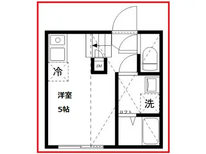 イェット鎌倉(ワンルーム/2階)の間取り写真