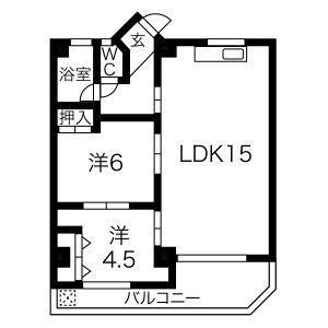アートスクエア(2LDK/3階)の間取り写真