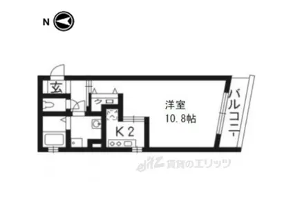 ブランネージュ銀閣寺道(1K/3階)の間取り写真