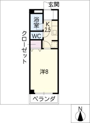 サンセール塩釜(1K/3階)の間取り写真