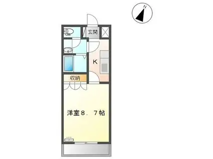 BERLINA A(1K/1階)の間取り写真