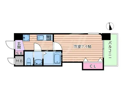 LUXE鶴見(1K/11階)の間取り写真