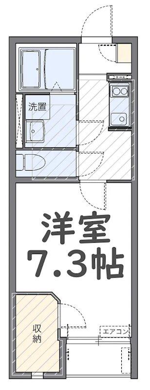 レオネクスト萩ヶ丘(1K/2階)の間取り写真
