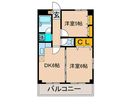 カーサエステレーヤ(2DK/2階)の間取り写真