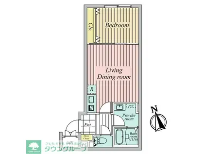 YOLK江古田(1LDK/1階)の間取り写真