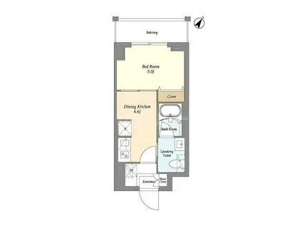 リテラス三ノ輪ウエスト(1DK/3階)の間取り写真