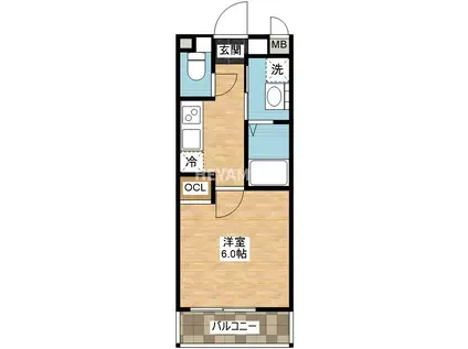 デ・クメール福田町(1K/2階)の間取り写真