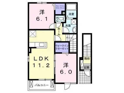 ラベンダー(2LDK/2階)の間取り写真