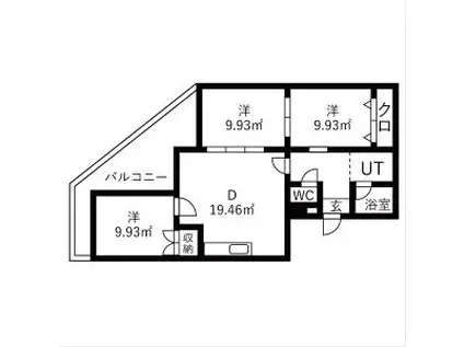 日映マンションII(3LDK/7階)の間取り写真