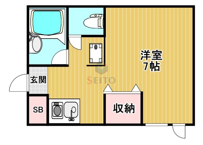フォンテーヌ曽根(1K/3階)の間取り写真