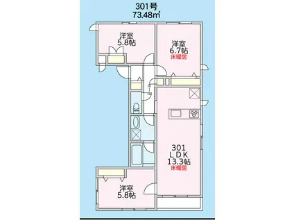 FELICITA小石川(3LDK/3階)の間取り写真