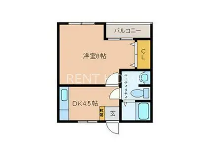 ラ・デファンス(1DK/3階)の間取り写真