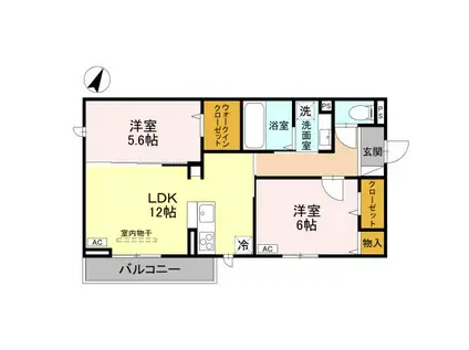 CLASSEUM幸西II 201(2LDK/2階)の間取り写真