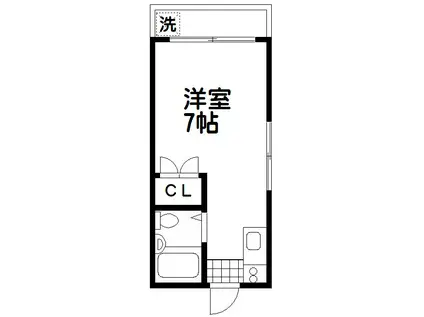 コーポカトレア(ワンルーム/2階)の間取り写真