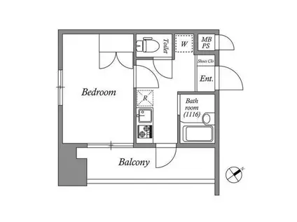 N-FLATS 東大井(1K/4階)の間取り写真