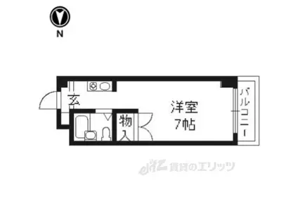 ヴェルジェ(1K/4階)の間取り写真