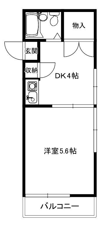 リレボ-MIYOSHI Ⅰ(1DK/2階)の間取り写真