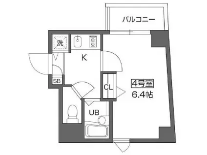 ベルファ―ス早稲田(1K/2階)の間取り写真