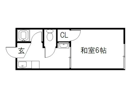 聖護院ハイツ(1K/2階)の間取り写真