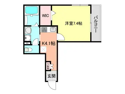 ハイムビバーチェ(1K/2階)の間取り写真