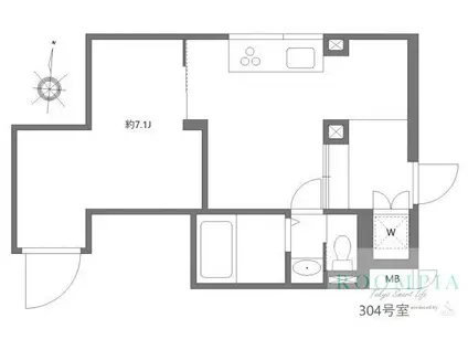 ミオテゾーロ哲学堂カーザ(1DK/3階)の間取り写真