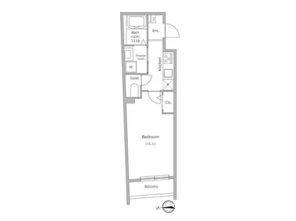 グローリオシェルト池袋本町(1K/4階)の間取り写真