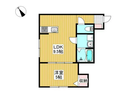 オシアナス(1LDK/2階)の間取り写真