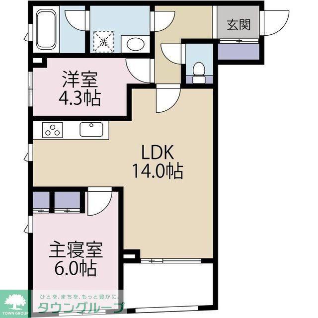 RESIDENCE MOTOMACHI(2LDK/3階)の間取り写真