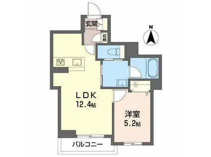 SPINEL(1LDK/3階)の間取り写真