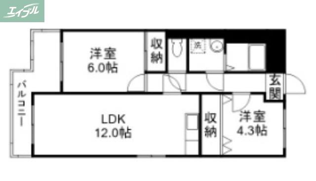 リエゾン原(2LDK/1階)の間取り写真