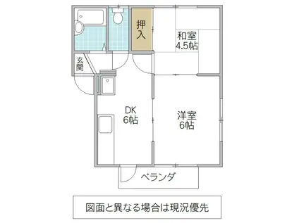 シャトレM(2DK/2階)の間取り写真