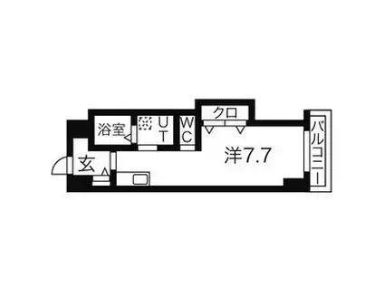 ベテル鳴子(ワンルーム/2階)の間取り写真