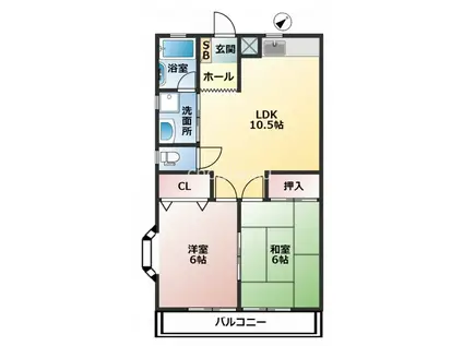 サンヒルズ(2LDK/1階)の間取り写真
