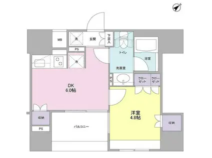 コンフォリア池袋ドゥー(1DK/7階)の間取り写真