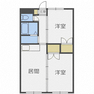 エルフィーネI(2LDK/4階)の間取り写真