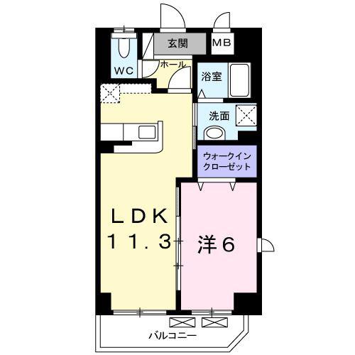 サンライズコード(1LDK/3階)の間取り写真