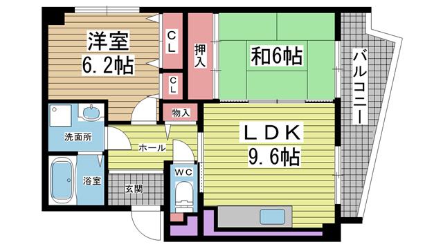 メゾン・ドュウ(2LDK/3階)の間取り写真