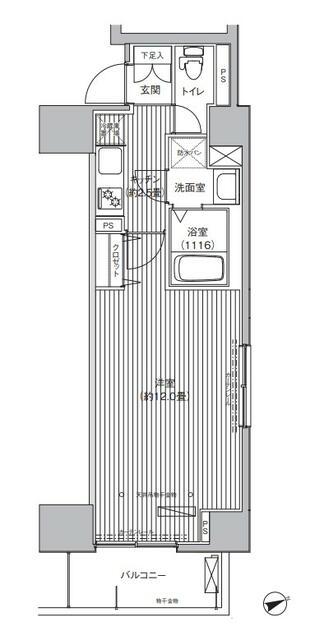 アクシス池袋(1K/10階)の間取り写真