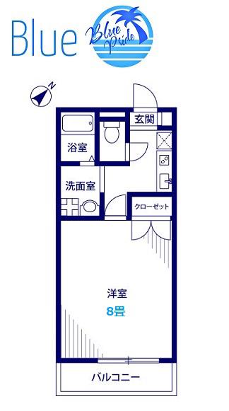 アンプル一ルブワ湘南(1K/1階)の間取り写真