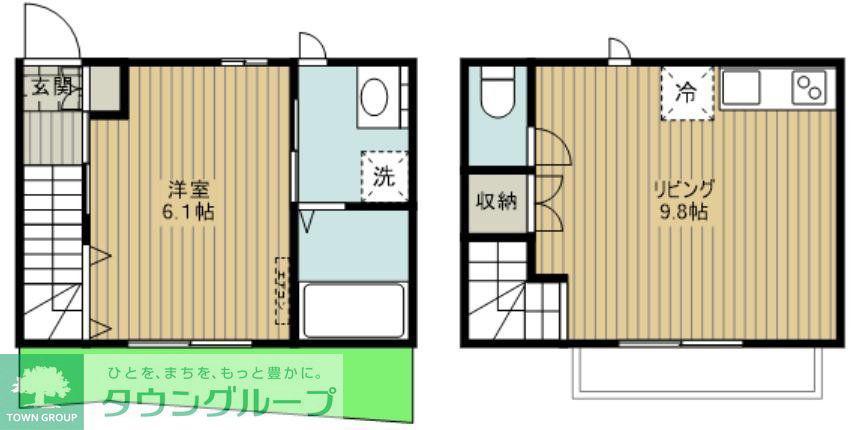 DAHLIA(1LDK/2階)の間取り写真