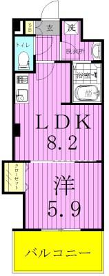 プレシャスヴィラ松戸(1LDK/2階)の間取り写真