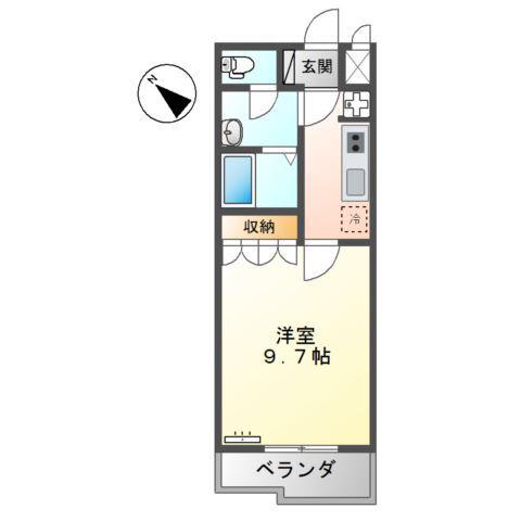 エスポアール(1K/1階)の間取り写真