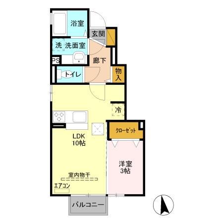 シェモア(1LDK/1階)の間取り写真