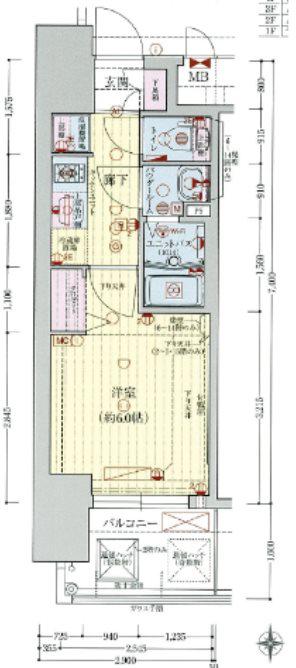 プレサンス新大阪ストリーム(1K/8階)の間取り写真