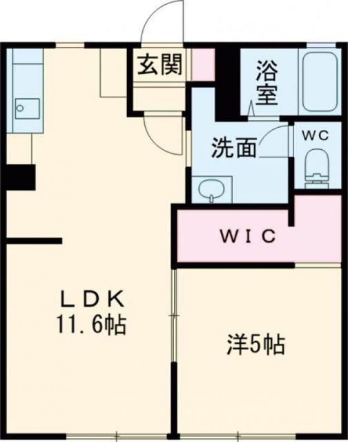 アドバンテージ B棟(1LDK/1階)の間取り写真