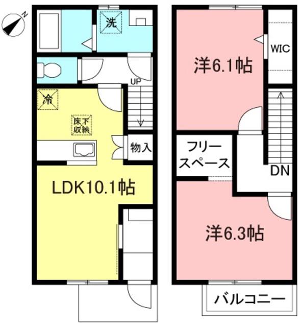 MAISONETTEPARK木曽東(2LDK/1階)の間取り写真