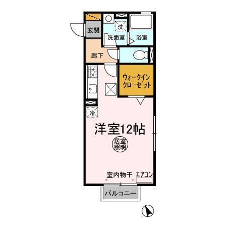 フォレスト自由が丘(ワンルーム/1階)の間取り写真